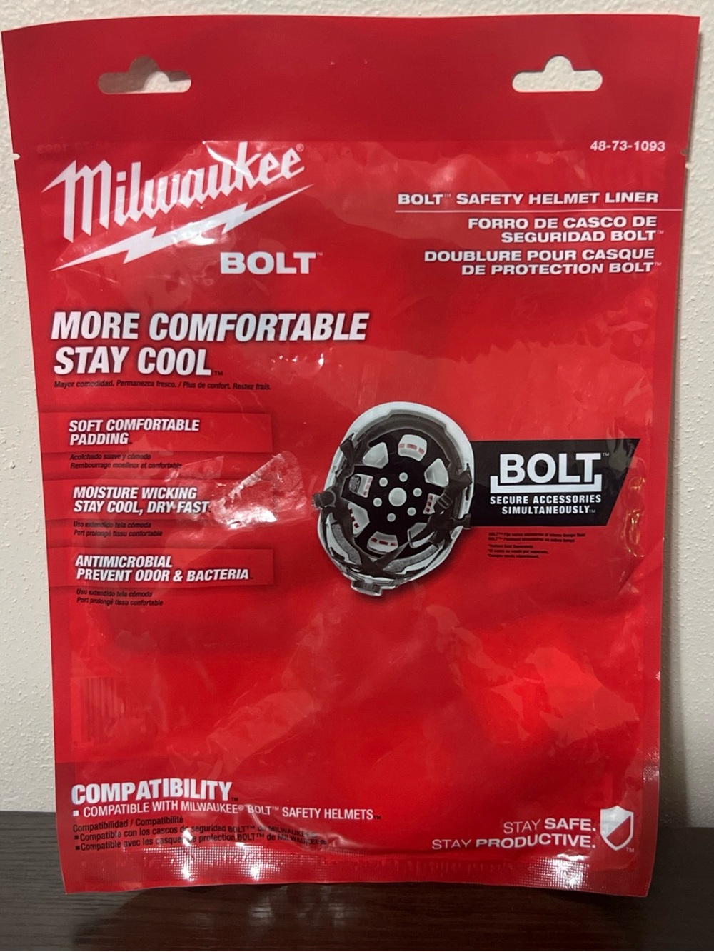 Milwaukee Bolt Safety Helmet Liner - Red